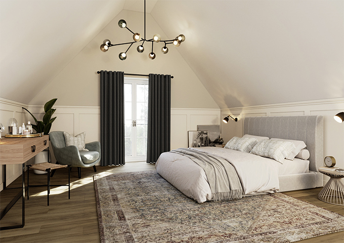 Hampshire (Blackout) Eyelet, Anthracite - Ready Made Curtains - Image 8